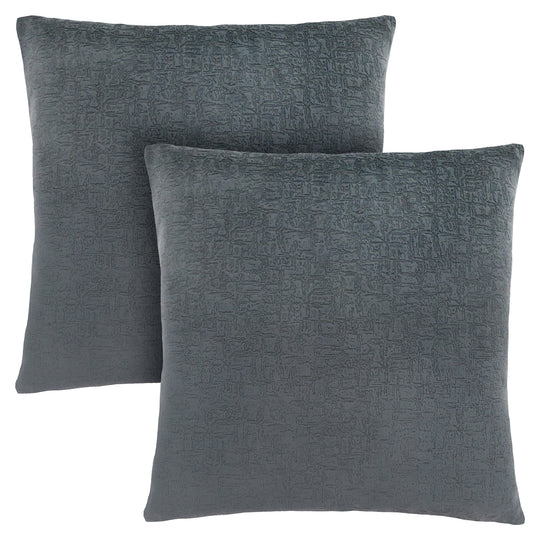I 9275 Pillow - 18"X 18" / Dark Grey Mosaic Velvet / 2pcs - Furniture Depot