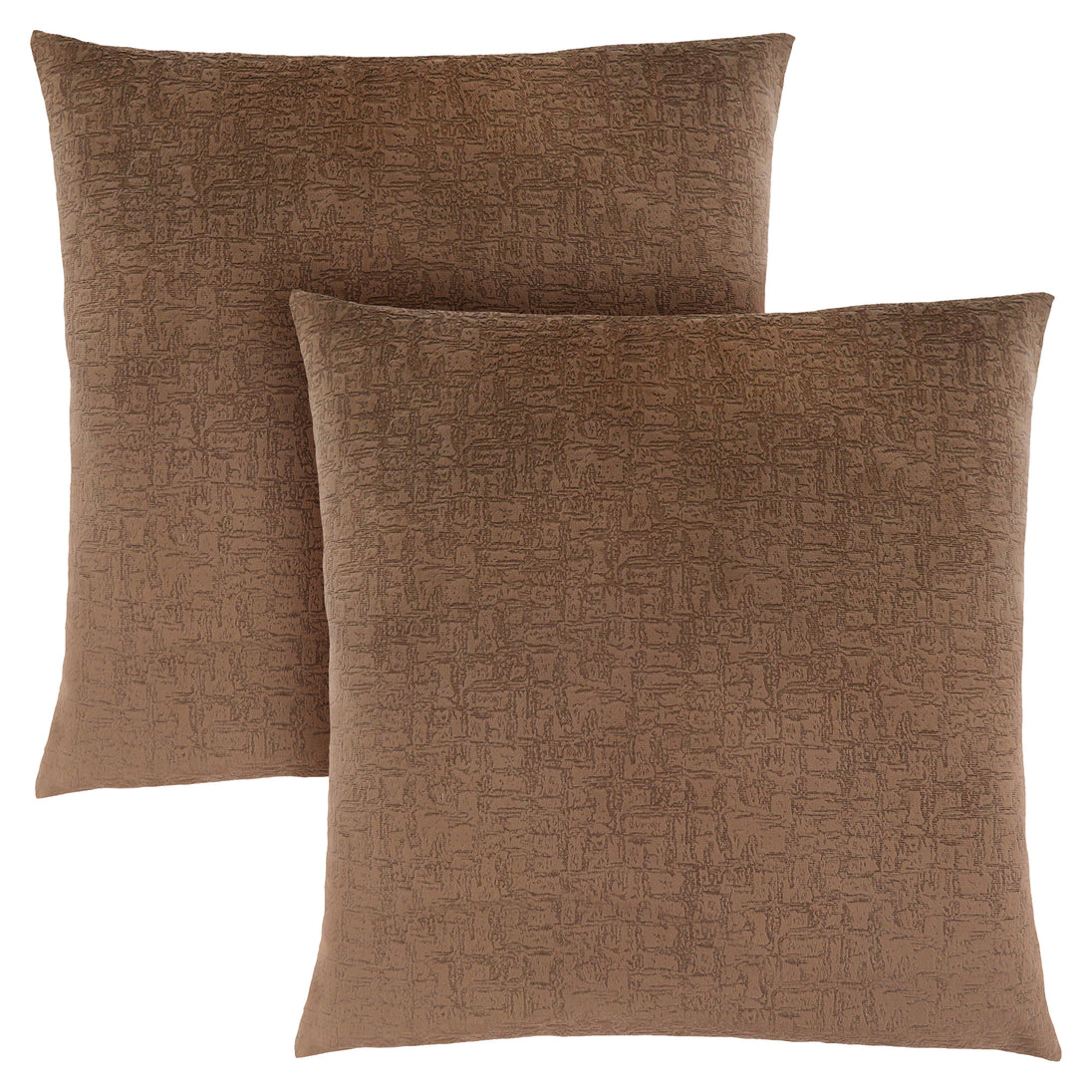 I 9277 Pillow - 18"X 18" / Light Brown Mosaic Velvet / 2pcs - Furniture Depot