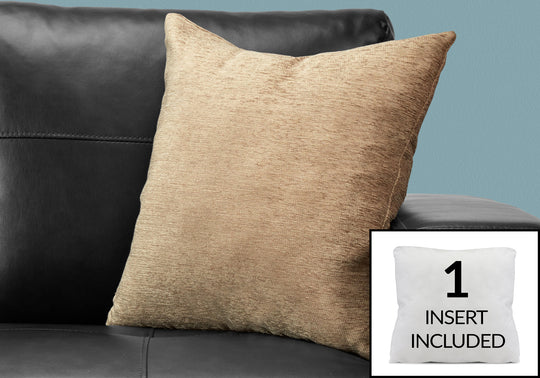 I 9296 Pillow - 18"X 18" / Solid Tan / 1pc - Furniture Depot