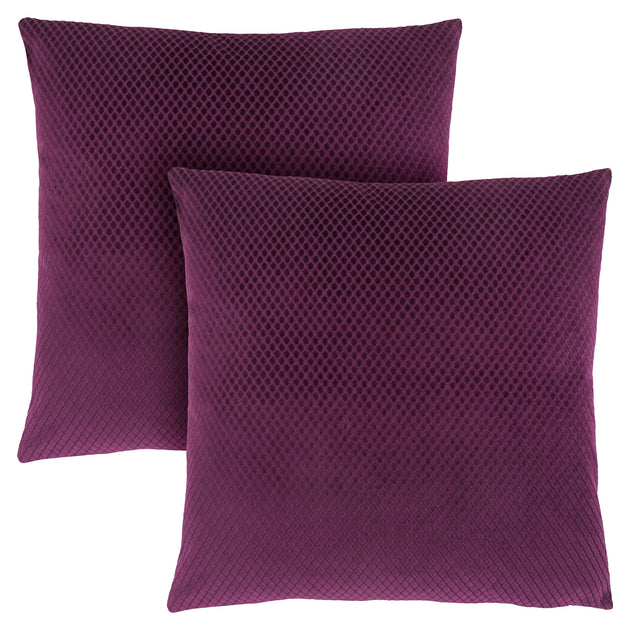 I 9303 Pillow - 18"X 18" / Purple Diamond Velvet / 2pcs - Furniture Depot (7881172582648)