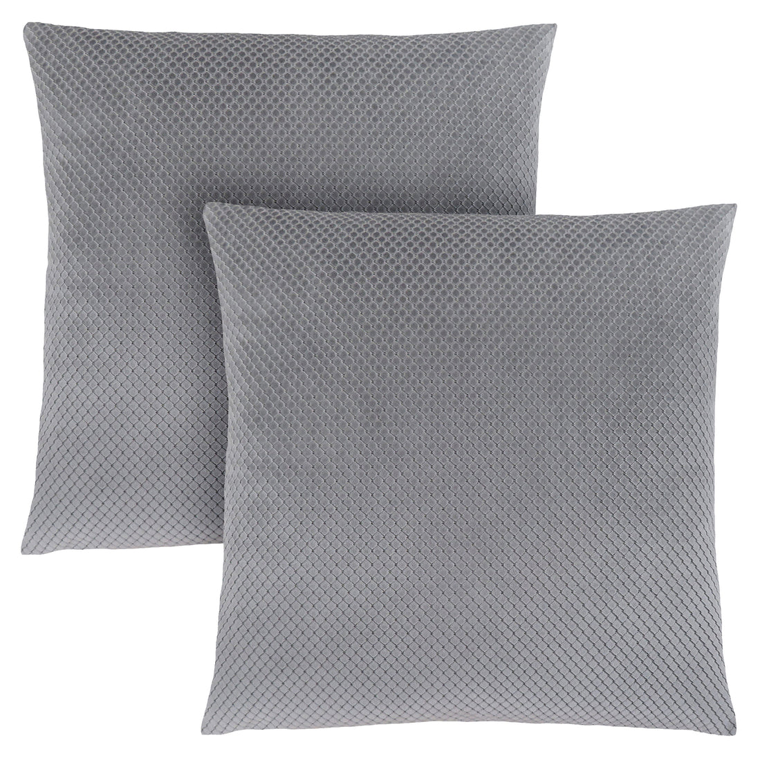 I 9307 Pillow - 18"X 18" / Silver Diamond Velvet / 2pcs - Furniture Depot