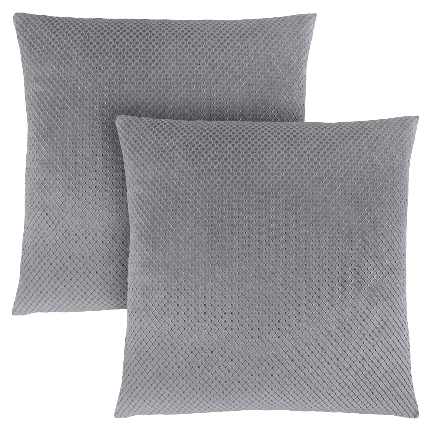 I 9307 Pillow - 18"X 18" / Silver Diamond Velvet / 2pcs - Furniture Depot