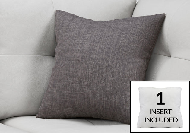 I 9312 Pillow - 18"X 18" / Linen Patterned Dark Grey / 1pc - Furniture Depot (7881173336312)