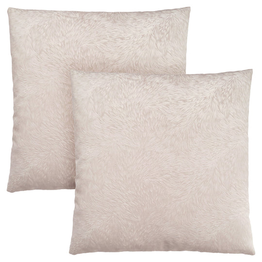 I 9319 Pillow - 18"X 18" / Light Taupe Feathered Velvet / 2pcs - Furniture Depot