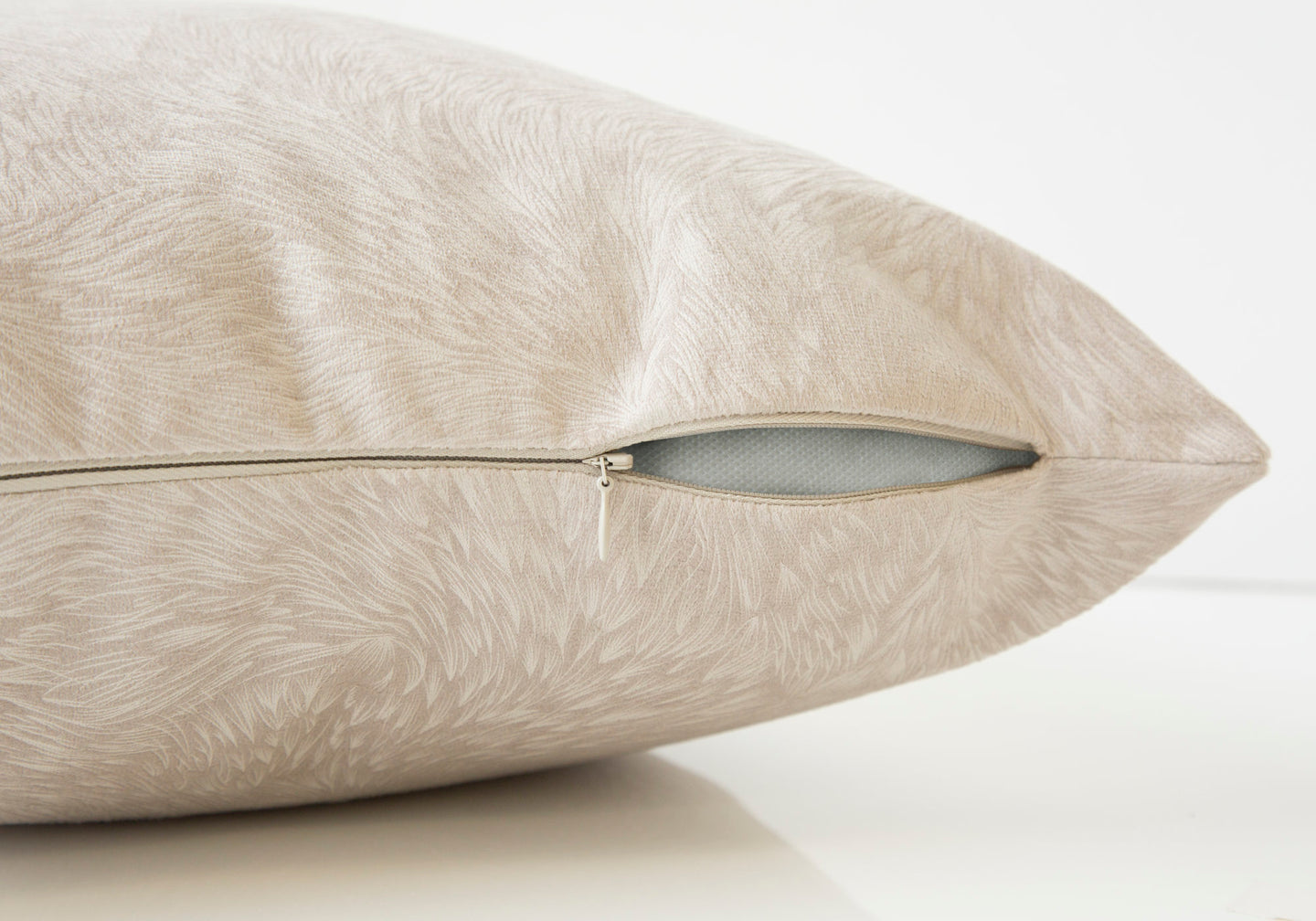 I 9319 Pillow - 18"X 18" / Light Taupe Feathered Velvet / 2pcs - Furniture Depot