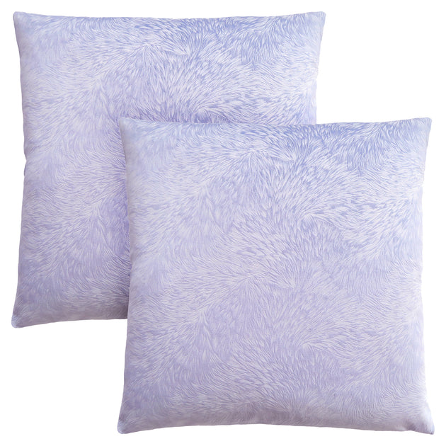 I 9325 Pillow - 18"X 18" / Light Purple Feathered Velvet / 2pcs - Furniture Depot