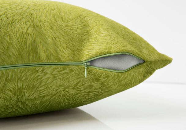 I 9328 Pillow - 18"X 18" / Lime Green Feathered Velvet / 1pc - Furniture Depot