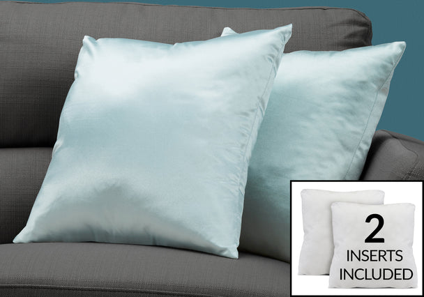 I 9341 Pillow - 18"X 18" / Mint Satin / 2pcs - Furniture Depot