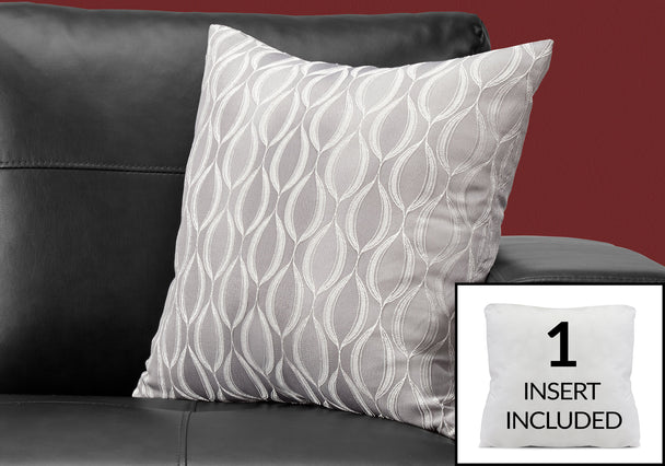 I 9346 Pillow - 18"X 18" / Grey Wave Pattern / 1pc - Furniture Depot