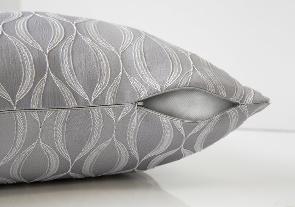 I 9346 Pillow - 18"X 18" / Grey Wave Pattern / 1pc - Furniture Depot