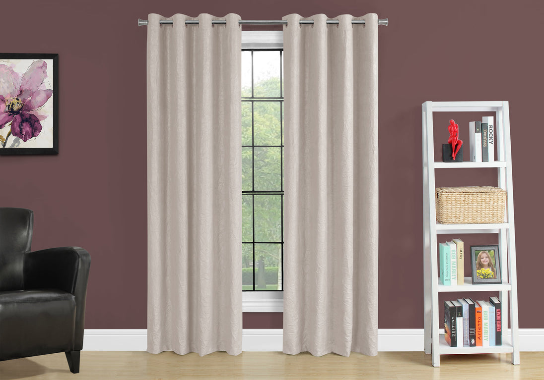 I 9817 Curtain Panel - 2pcs / 52"W X 84"H Ivory Room Darkening - Furniture Depot