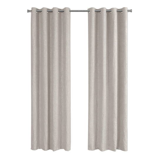 I 9817 Curtain Panel - 2pcs / 52"W X 84"H Ivory Room Darkening - Furniture Depot