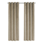 I 9821 Curtain Panel - 2pcs / 52"W X 95"H Beige Room Darkening - Furniture Depot