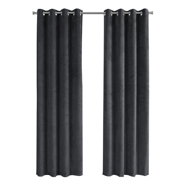 I 9823 Curtain Panel - 2pcs / 52"W X 84"H Grey Room Darkening - Furniture Depot (7881177858296)