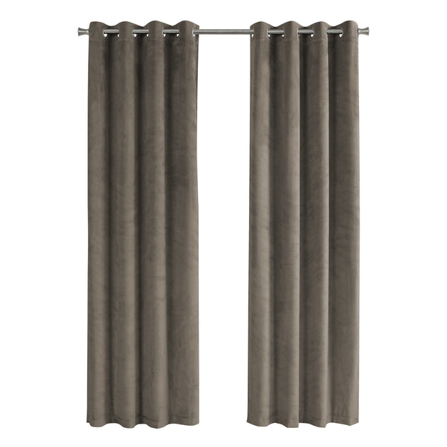 I 9826 Curtain Panel - 2pcs / 52"W X 84"H Taupe Room Darkening - Furniture Depot