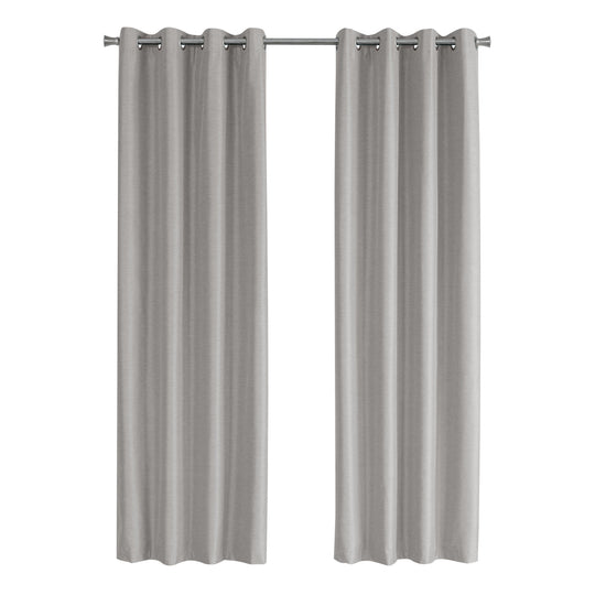 I 9835 Curtain Panel - 2pcs / 52"W X 84"H Silver Solid Blackout - Furniture Depot (7881178153208)