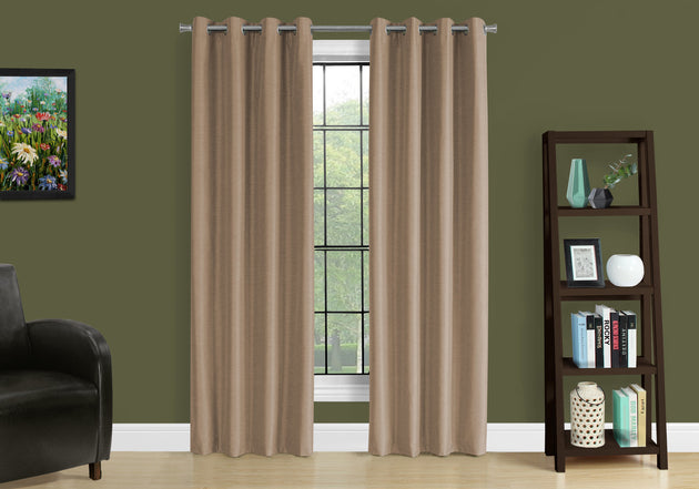 I 9838 Curtain Panel - 2pcs / 52"W X 84"H Brown Solid Blackout - Furniture Depot (7881178317048)