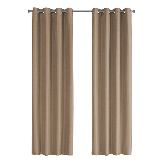 I 9838 Curtain Panel - 2pcs / 52"W X 84"H Brown Solid Blackout - Furniture Depot (7881178317048)