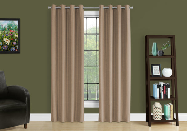 I 9839 Curtain Panel - 2pcs / 52"W X 95"H Brown Solid Blackout - Furniture Depot (7881178382584)