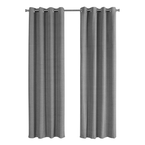 I 9841 Curtain Panel - 2pcs / 52"W X 84"H Grey Solid Blackout - Furniture Depot (7881178480888)