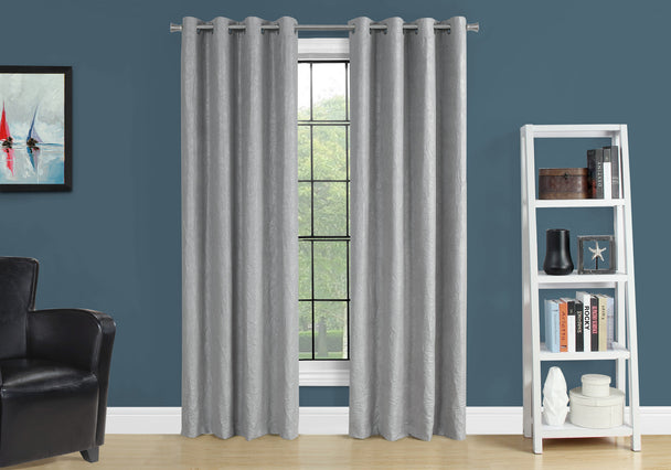 I 9844 Curtain Panel - 2pcs / 52"W X 84"H Silver Room Darkening - Furniture Depot