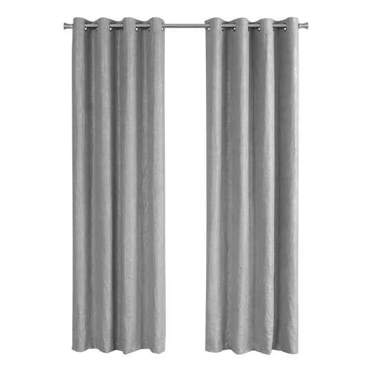 I 9844 Curtain Panel - 2pcs / 52"W X 84"H Silver Room Darkening - Furniture Depot