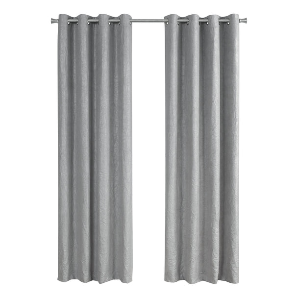 I 9844 Curtain Panel - 2pcs / 52"W X 84"H Silver Room Darkening - Furniture Depot