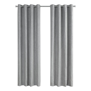 I 9845 Curtain Panel - 2pcs / 52"W X 95"H Silver Room Darkening - Furniture Depot (7881178775800)