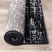 Ice Black White Distressed Rug - Furniture Depot