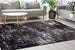 Ice Black White Distressed Rug - Furniture Depot