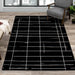 Ice Black White Lines Rug - Furniture Depot