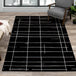 Ice Black White Lines Rug - Furniture Depot