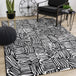 Ice White Black Geo-Doodles Rug - Furniture Depot