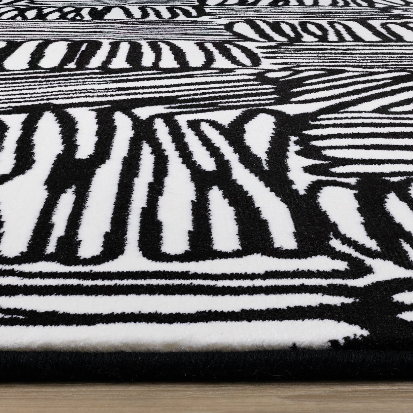 Ice White Black Geo-Doodles Rug - Furniture Depot