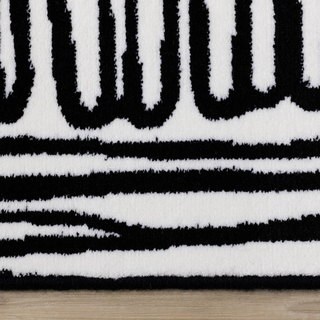 Ice White Black Geo-Doodles Rug - Furniture Depot