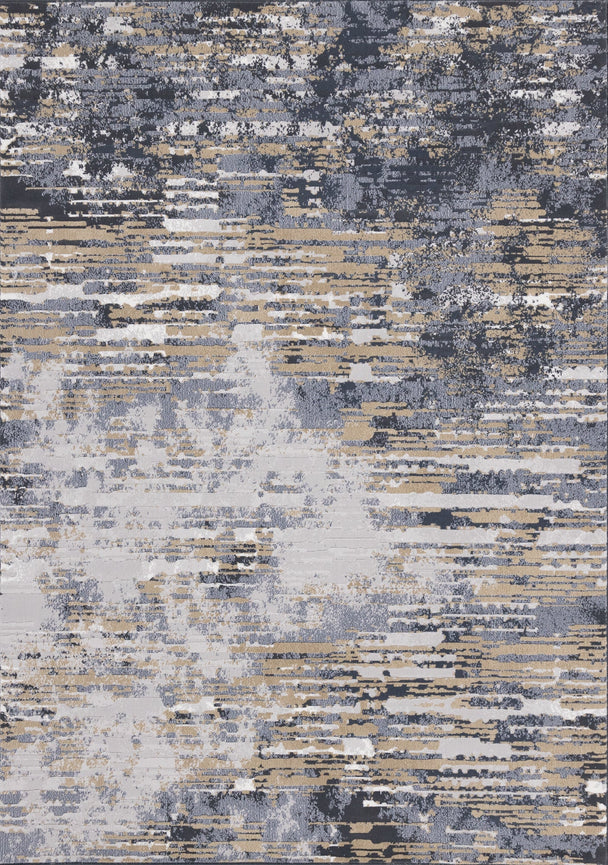 Intrigue Beige Blue Distressed Rip Rug - Furniture Depot