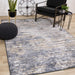 Intrigue Beige Blue Distressed Rip Rug - Furniture Depot