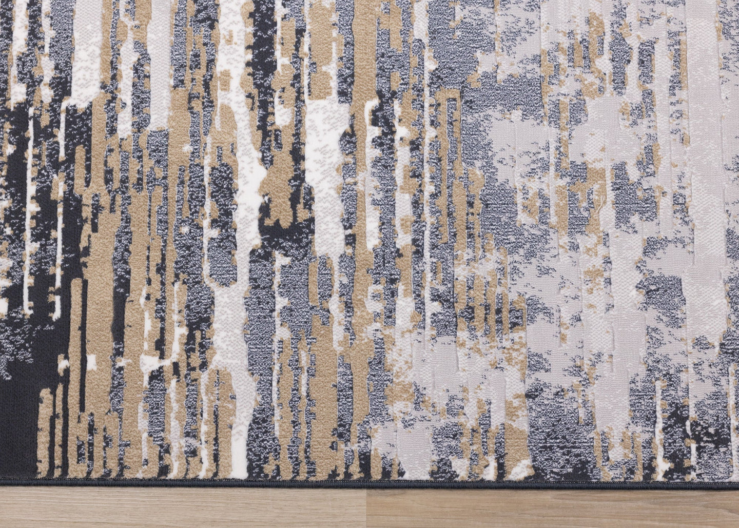 Intrigue Beige Blue Distressed Rip Rug - Furniture Depot