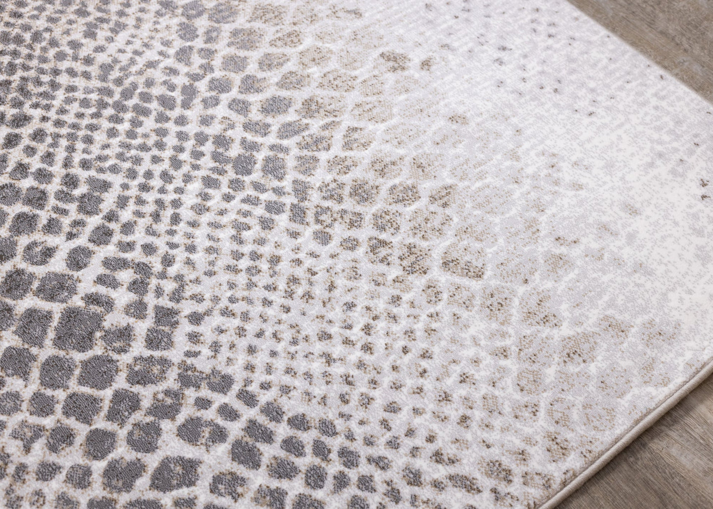 Intrigue Cream Grey Brown Snake Skin Rug - Furniture Depot