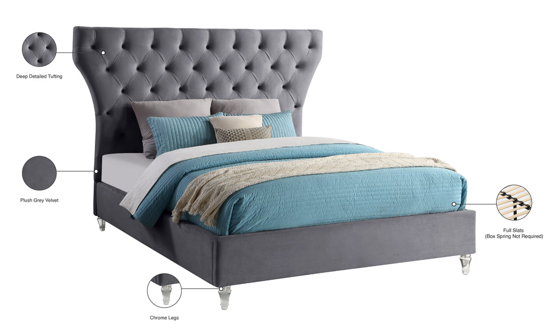 Kira Velvet Bed - Furniture Depot (7679023513848)