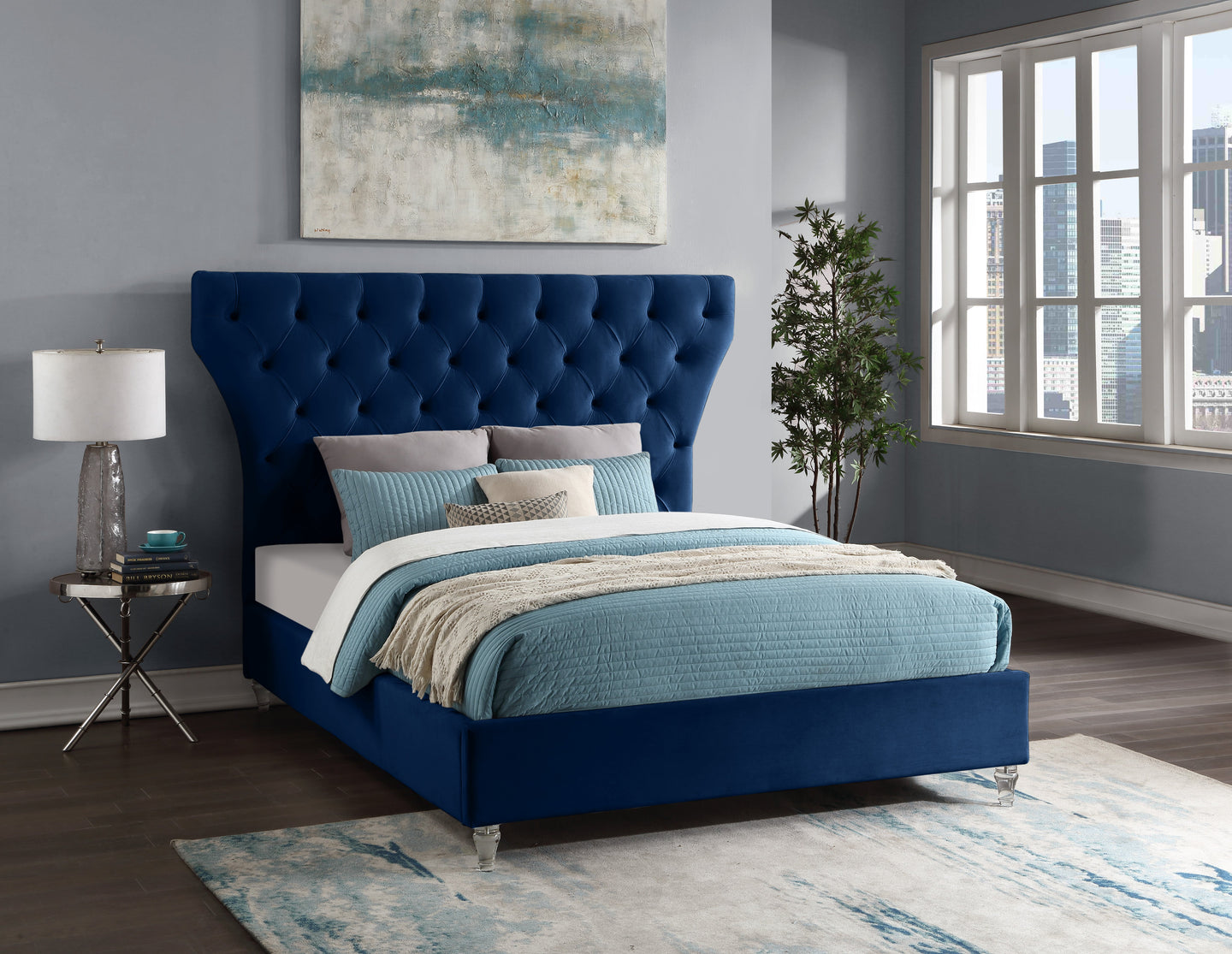 Kira Velvet Bed - Furniture Depot (7679023513848)