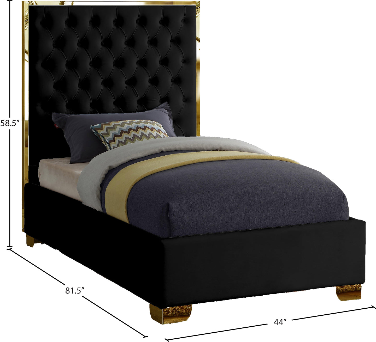 Lana Velvet Bed - Furniture Depot