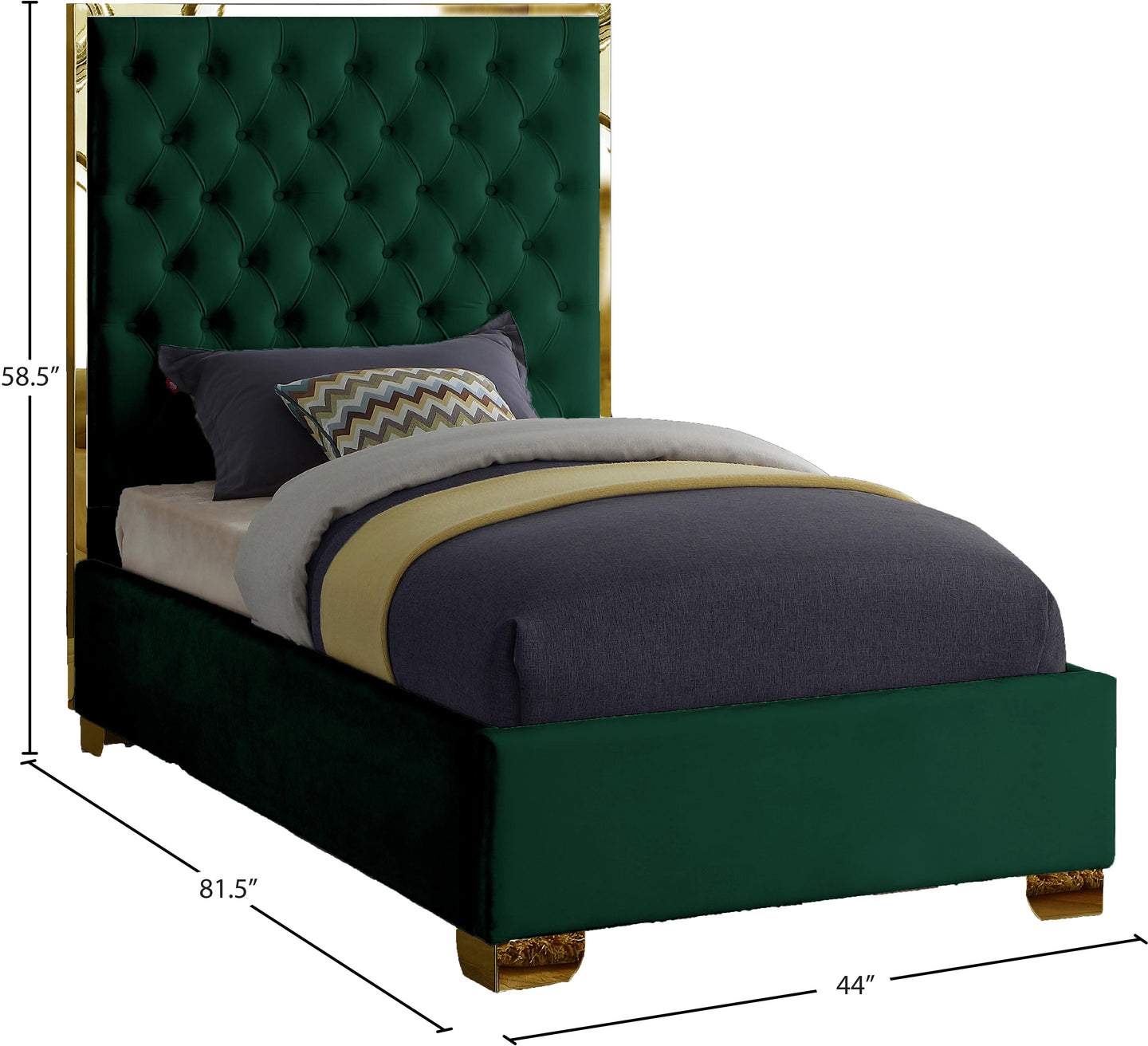 Lana Velvet Bed - Furniture Depot