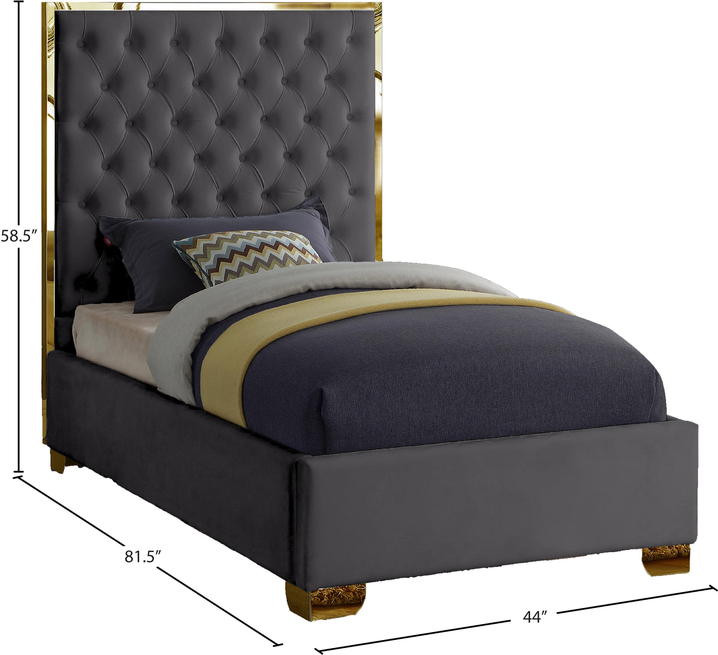 Lana Velvet Bed - Furniture Depot