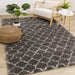 Lane Grey Cream Lattice Luxury Rug - Furniture Depot