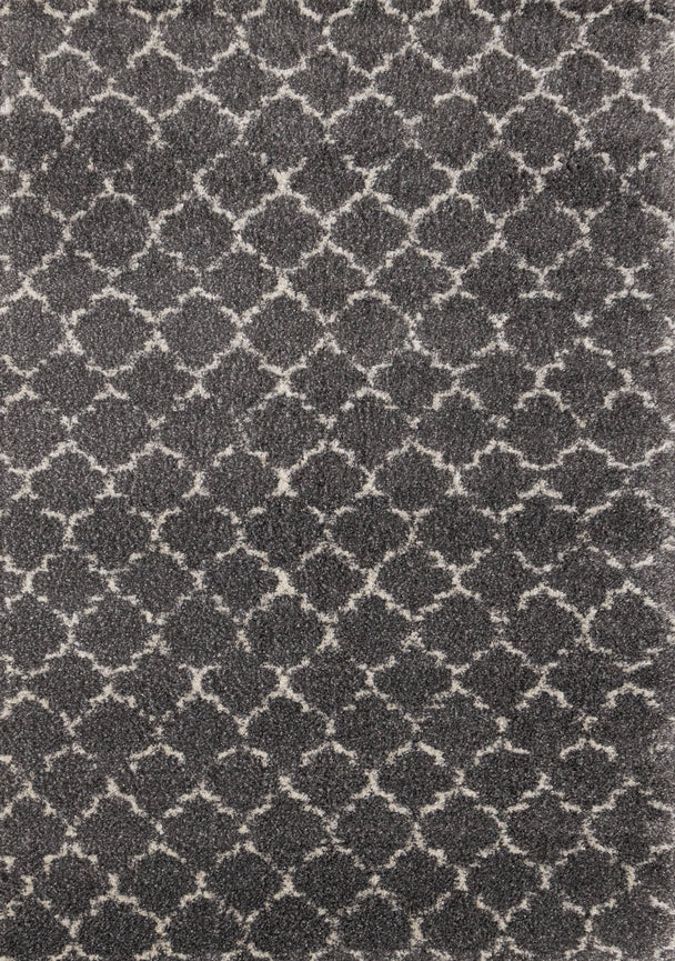 Lane Grey Cream Lattice Luxury Rug - Furniture Depot