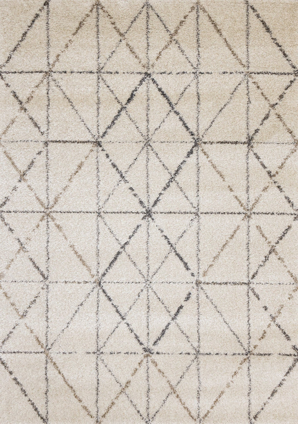 Lane Cream Grey Geometric Luxury Rug - Furniture Depot