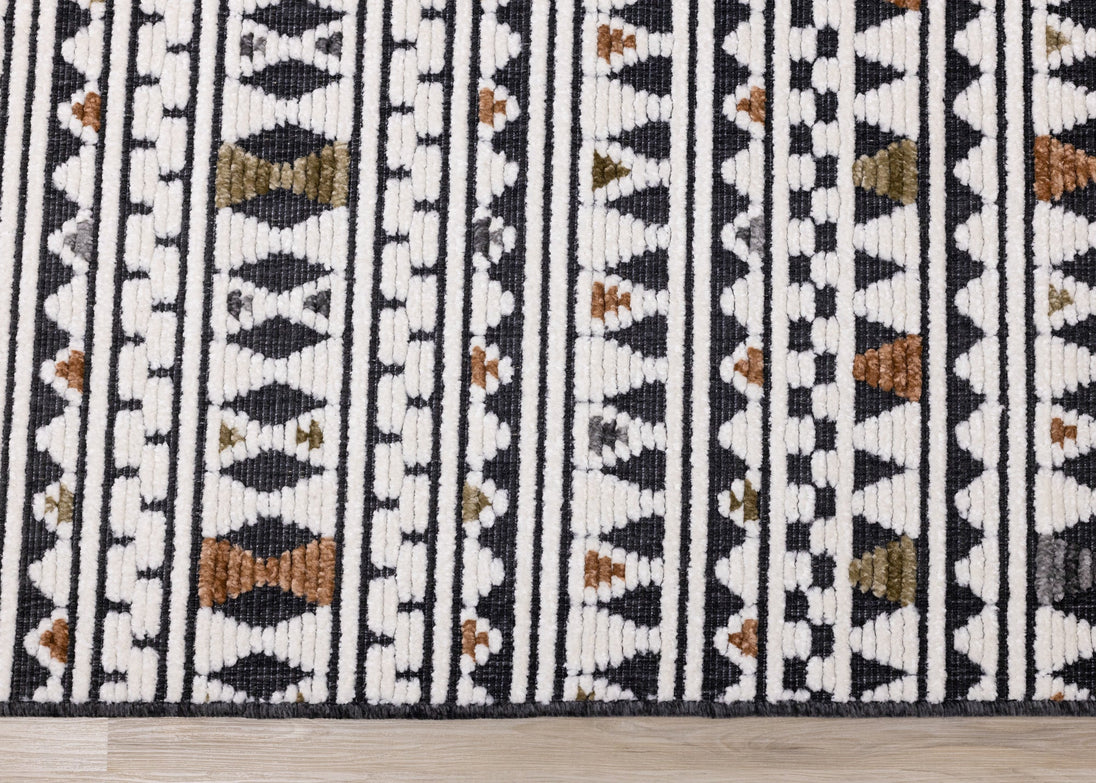 Lawson Cream Grey Orange Southwest Inspired Rug - Furniture Depot