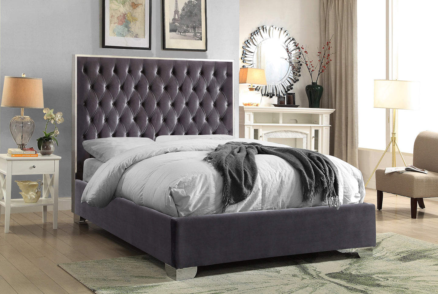 Lexi Velvet Bed - Furniture Depot (7679023808760)