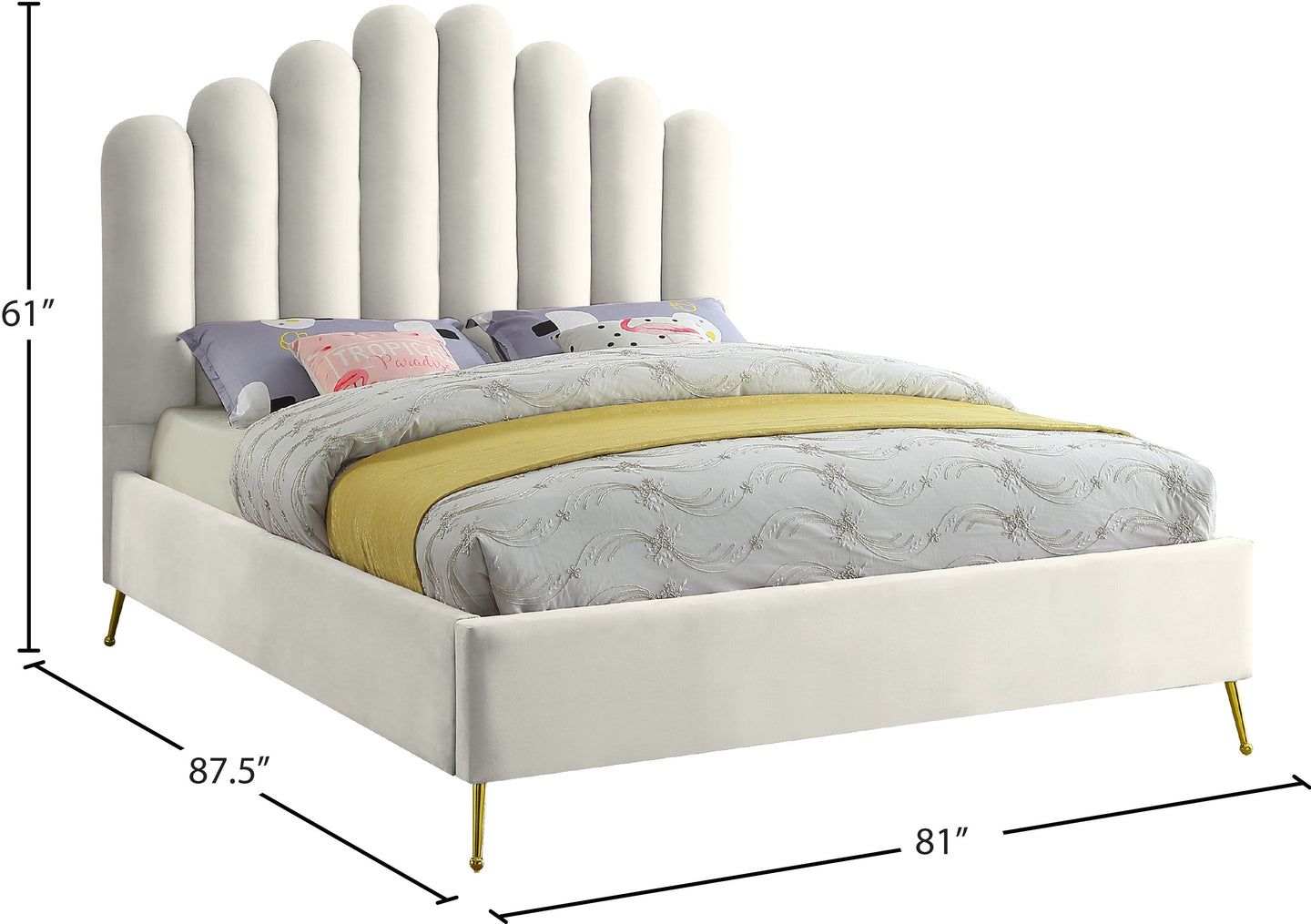 Lily Velvet Bed - Furniture Depot